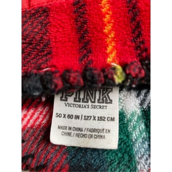 Victoria Secrets Plaid Sherpa Throw Blanket - Picture 4 of 7